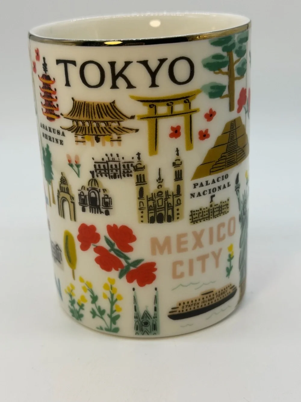 Anthropologie Bon Voyage World Cities Mug